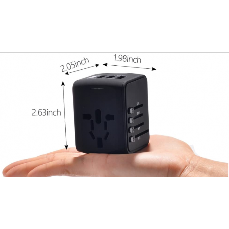 Bluestreak Universal Travel Adaptor With 3USB Ports And Type C